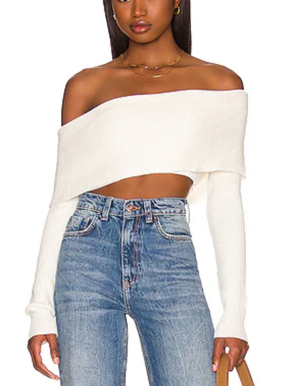 Lyla Crop Sweater in White
SUPERDOWN